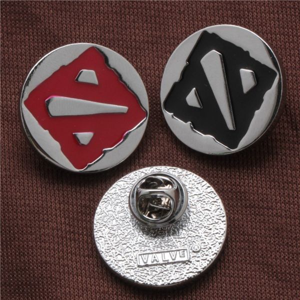 

pins, brooches 2021 brooch dota 2 flag logo pin metal alloy game for fans badges pins, Gray