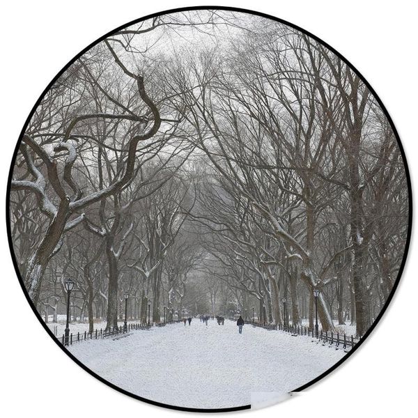 

snowy streets pattern rugs and carpets for home living room round rug for children rooms non-slip
