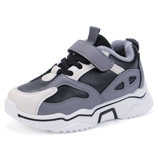 

h2019 зимние девочки спортивные дети обувь, детские случайные плюшевые тапочки, размер 4 5 6 7 8  10 11 12 13, Black