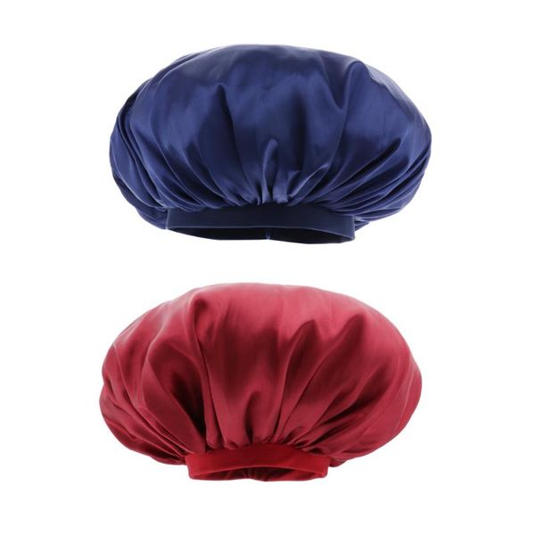

2pcs adjustable satin silk bonnet night sleep cap for long curly natural hair