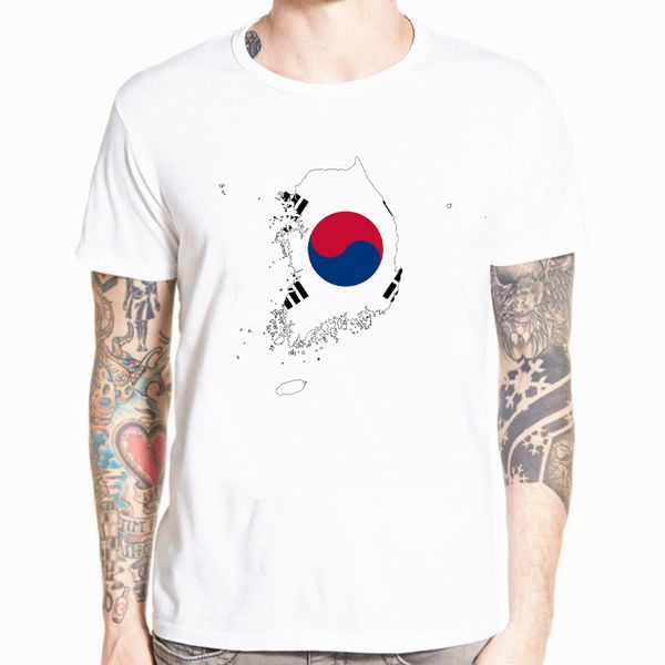 

korea fans cheer tshirts for men korea national flag tee shirts summer casual t-shirts nostalgic style