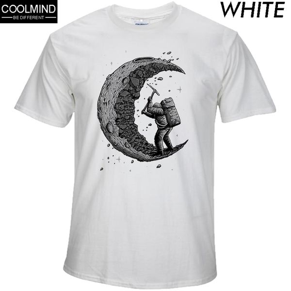 

100% cotton digging the moon print funny mens o-neck t shirts fashion men's men t-shirt cool men tshirt male men tee shirts