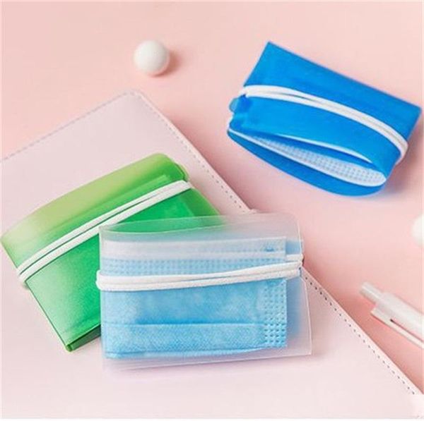 

traveling face mask storage clip pp plastic folding clear disposable respirator case mini mouth masks holders in stock 0 2bk e19