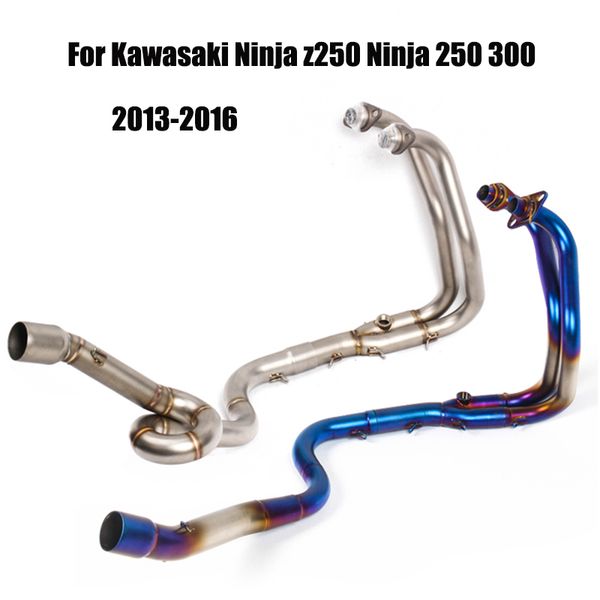 

motorcycle front link pipe escape connecting section exhaust tube slip on 51mm muffler for ninja z250 250 300 2013-2020
