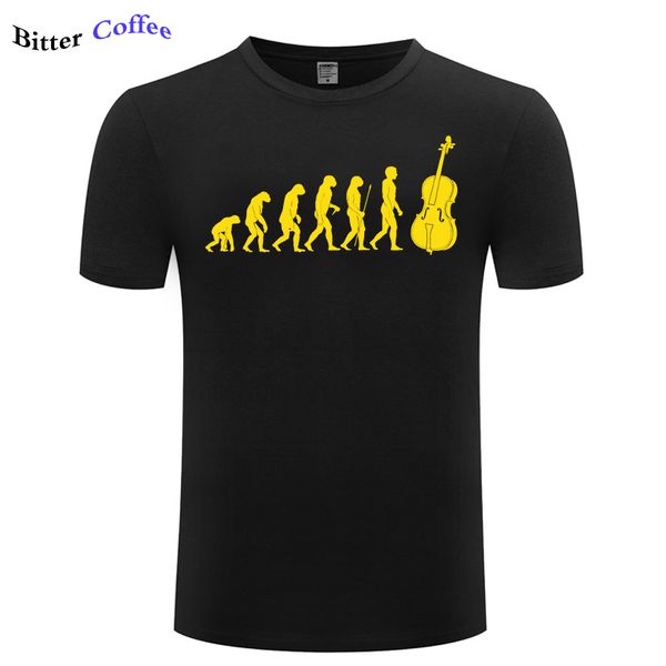 

new men funny tee shirts fashion evolution t-shirt cello violoncello music cellist music concerto bassy celloscotton t shirt