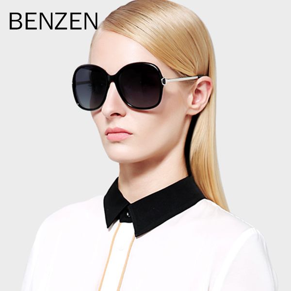 

бензола солнцезащитные очки женщины vintage поляризованные большой кадр солнцезащитные очки для женщин роскошные дамы оттенки uv400 6651b, White;black