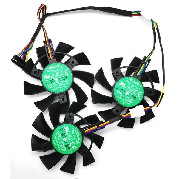 

ventilador refrigerador de 87mm para asus gtx1060 1070 ti rx 470 570 580, tarjeta grÃ¡fica everflow t129215su pld09210s12hh, vent