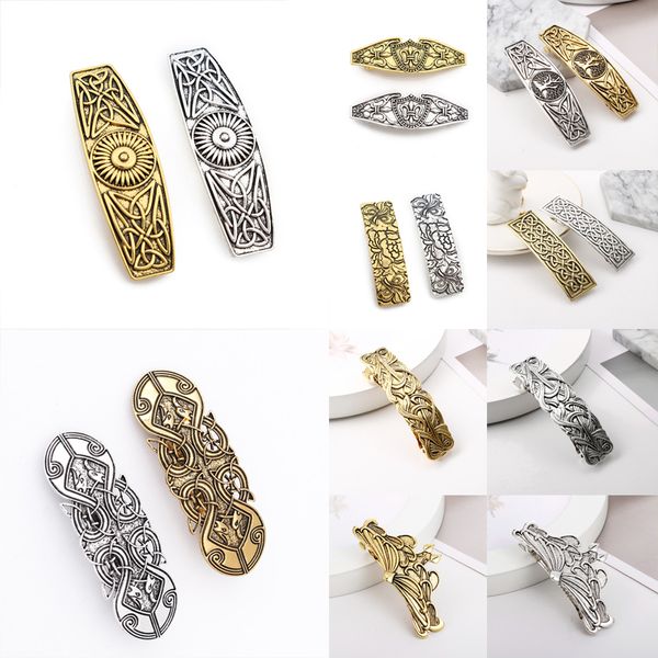 

hair clips & barrettes viking hairpin nordic celtics knots crown vintage metal dragons slide clip women jewelry accessorie, Golden;silver