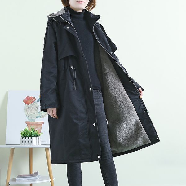 

women's down & parkas 2021 winter jacket women long coat korean hooded womens jackets abrigos mujer invierno 1852 yy1522, Black