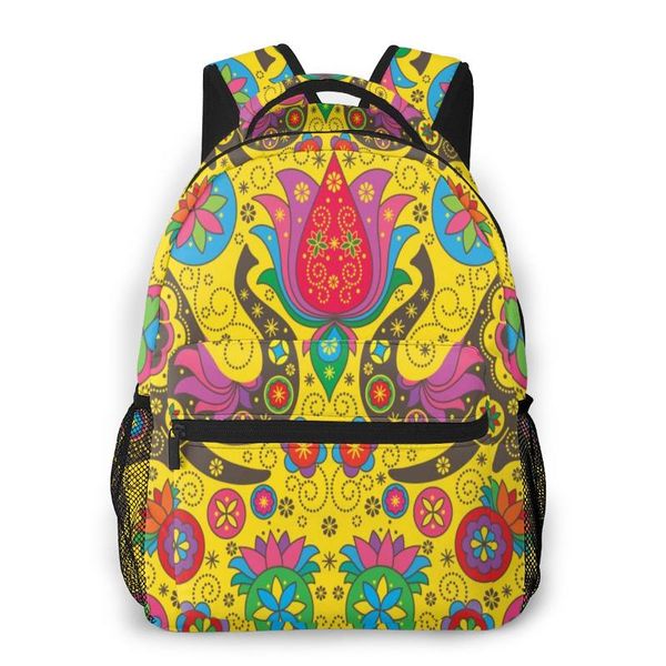 

2020 new backpack symmetrical mirrored yellow elephants school bag men backbag travel daypacks male leisure backpack women gril