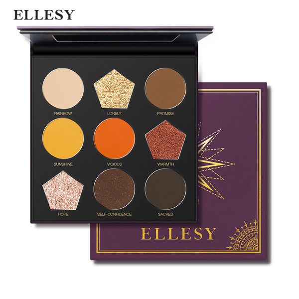 

ellesy brand matte and shimmer eyeshadow palette pigmented eye shadow powder 9 color matte eye makeup long-lasting cosmetics