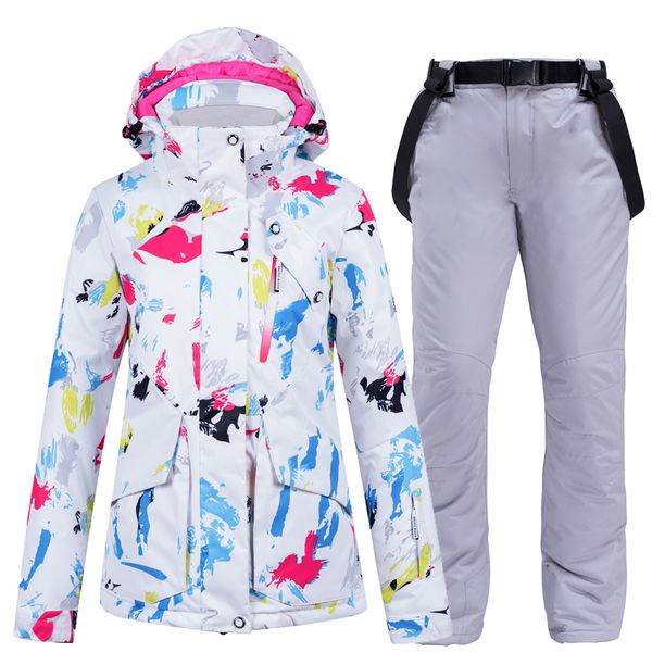 

skiing jackets women ski suit snowboard jacket pant windproof waterproof hooded super warm outdoor sport wear female winter set