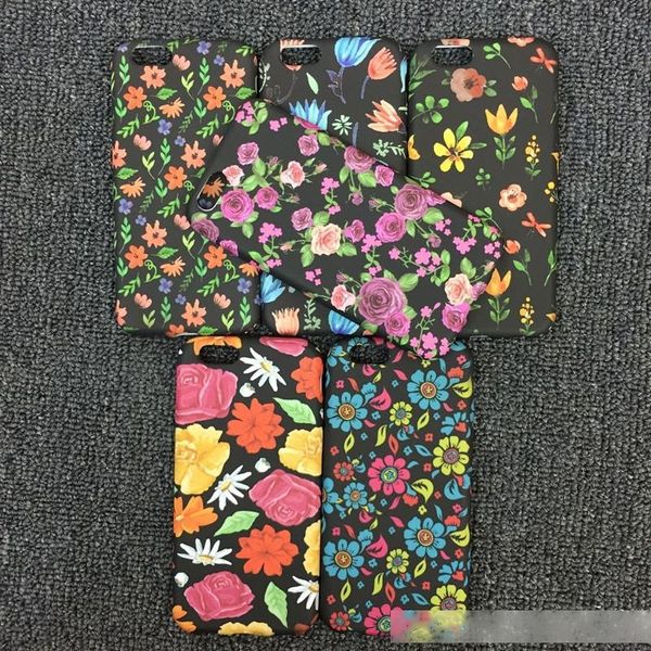 

flower back cover hard matte plastic pc case for iphone 7 7lus 6 6plus 5 100pcs sale