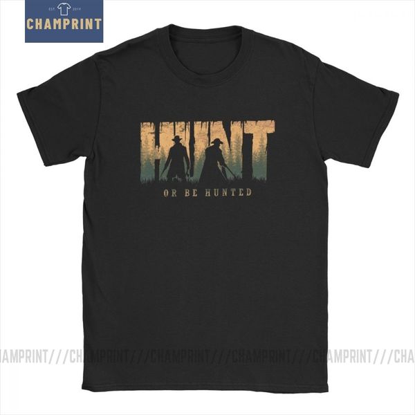 

hunt showdown hunt or be hunted t shirt men's cotton t-shirt horrors of gilded age monster game tee shirt short sleeve plus size