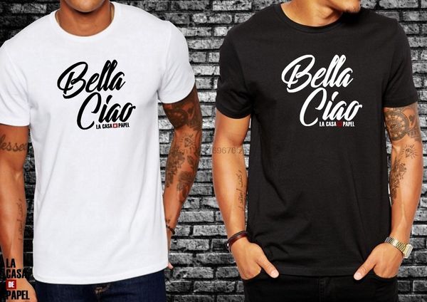 

t-shirt la casa de папела bella ciao мужская шею короткие рукава хлопок футболки