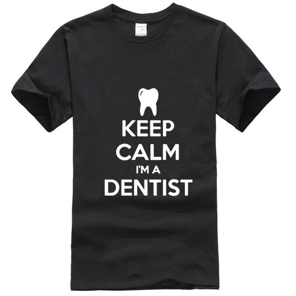 

keep calm i'm a dentist t shirt men o neck casual summer tee cotton t-shirt funny birthday gift for dentist dental tshirt
