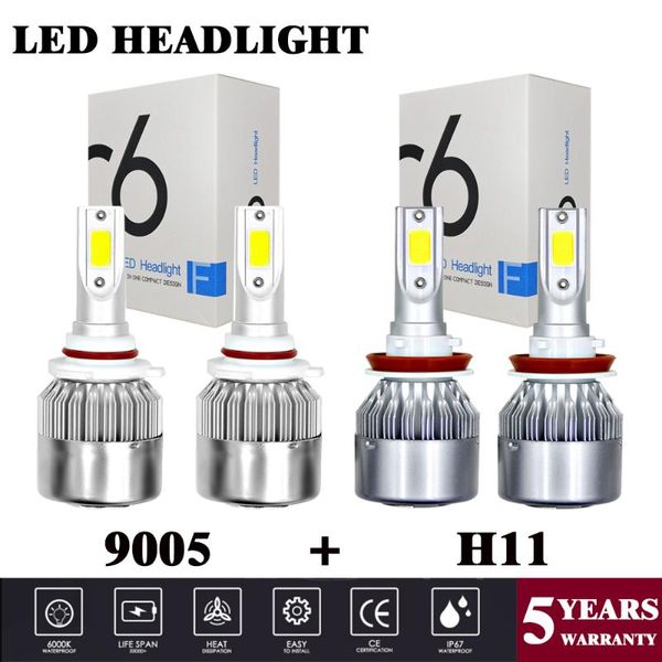 

yubao 4x 9005+h11 for gmc sierra 3500 hd sierra 2500 hd 07-14 1500 09- 13 yukon xl 15-17 canyon 15-18 led headlight bulbs