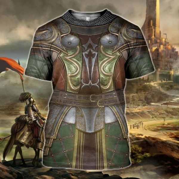 

knight medieval armor knights templar street summer 3d print shirts hippie oversized aesthetic men clothing