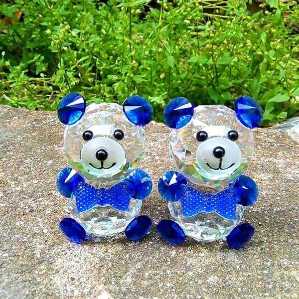 Moda Cristal Animais Urso diminuto figurines Feng shui Miniatures Secretária enfeites figuras da natividade Crafts