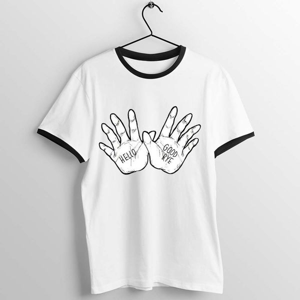 

black trim t shirt klaus umbrella academy hello goodbye awesome artwork printed tee