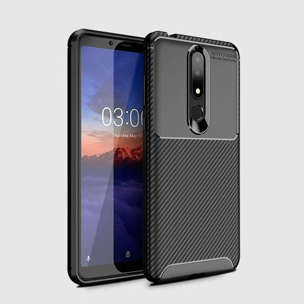 

phone case for nokia 3.1 plus cover carbon fiber shockproof soft tpu silicone back cover for nokia 3.1 plus ta-1118 ta-1104 case