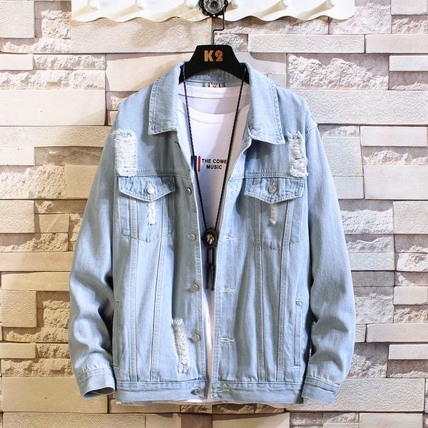 

new 2020 men jeans jacket mens bomber jackets men hip hop man vintage denim jacket coat streetwear chaqueta hombre, Black;brown