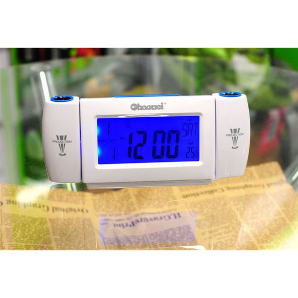 

creative lcd dual projection voice controlled snooze dual projection digital alarm clock clapping voice controlled alarm clocks