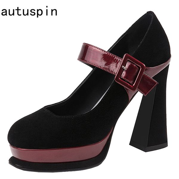

female super high heels 2020 autumn fashion women pumps ladies platform round toe shoes party wedding office thick heels, Black