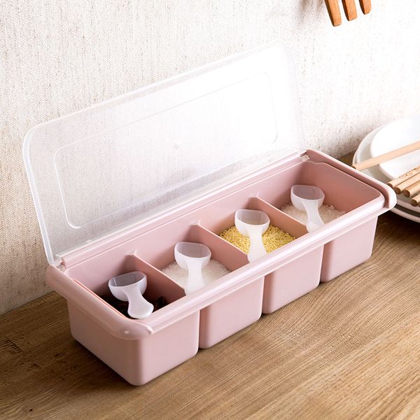 

household plastic creative jar box set kitchen msg salt seasoning tank