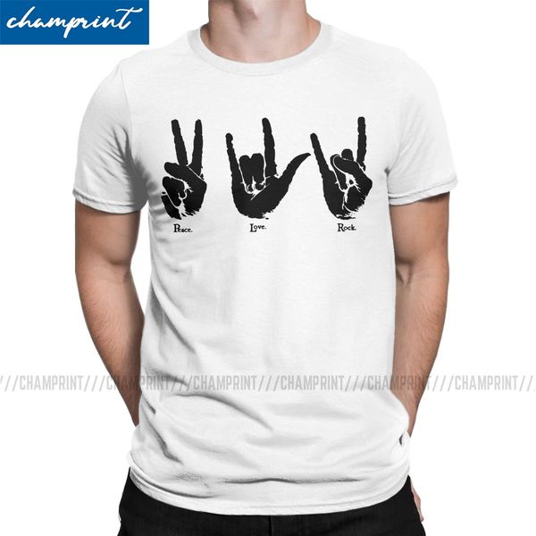 

funny love peace rock roll music hippie punk t-shirts men round neck pure cotton t shirts short sleeve tees new arrival