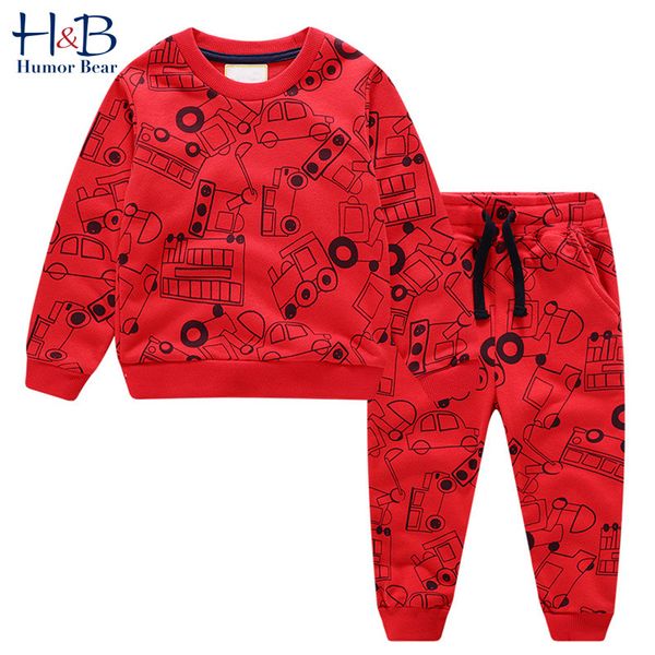 

humor bear autumn winter new children's clothing girls boys long-sleeved european american comfortable kids clothing sweater set, White