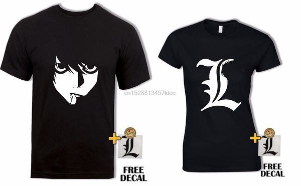 

100% cotton print mens summer l death note t shirt detective anime t tee shirt