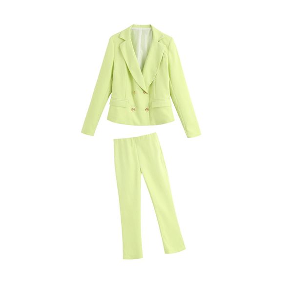 

women's two piece pants suit sets autumn england style office lady solid color ankle-leghth suits for women 2 set, White