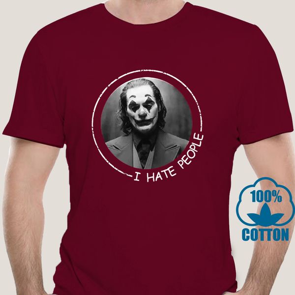 

0236a joker i hate люди письмо printed t shirt unisex вскользь сыпучие негабаритной plus смешные tee хлопок grunge tops tee