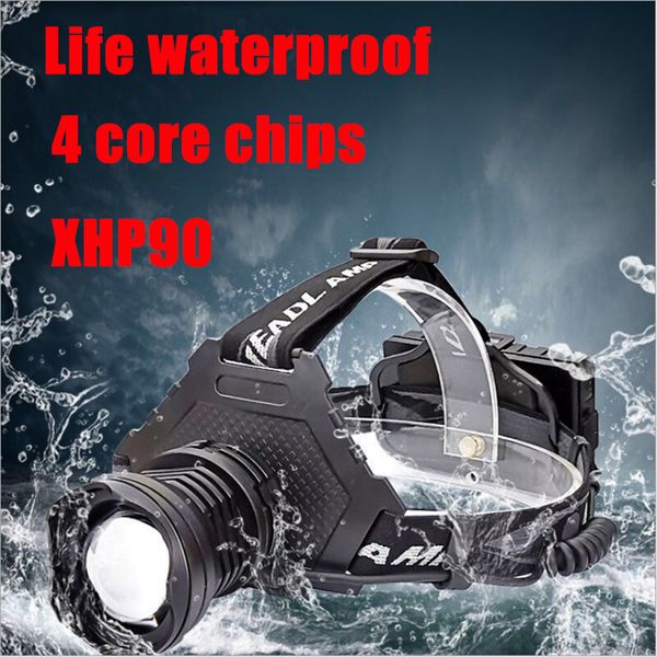 

headlamps led headlight headlamp head lamp torch light xhp90 bulbs 3* 18650 battery litwod zoom in / out lithium ion camping ,cycling
