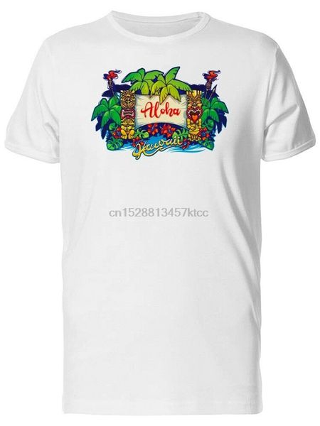

aloha hawaii tiki statues mens tee -image by adults casual tee shirt