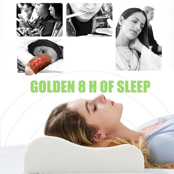 

pillow case bed pillows natural latex neck sleeping cervical massage cushion with pillowcase spine remedial