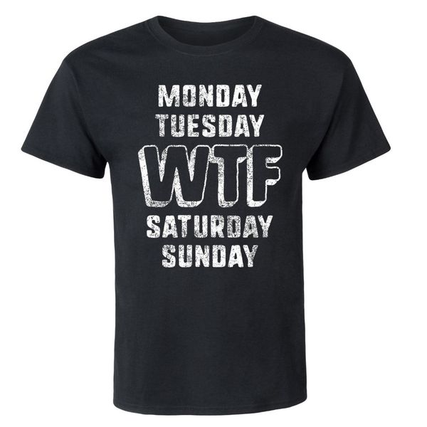 

2019 men's fashion short sleeved camisetas wtf week-mens funny novelty short sleeve