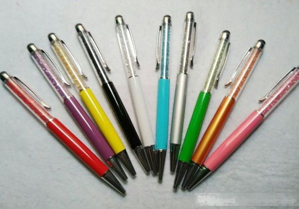 

5.7 inch diamond crystal 2 in 1 touch screen rhinestones writing capacitive stylus ball pen for mobile phone tablet pc 300pcs/lot