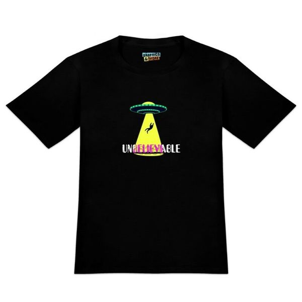 

unbelievable alien believe ufo flying saucer mens novelty t-shirt