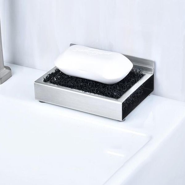

shower soap dish storage holder stainless steel soapbox drain tray container