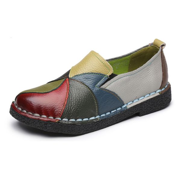 

2020 genuine leather shoes women flats cow leather woman loafers casual shoes slip on soft comfortable female yx2156, Black