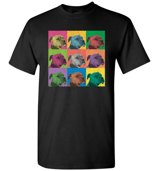 

2019 fashion 100% cotton pit bull pop-art vintage-style t-shirt tee men women youth tank long pitbull tee shirt
