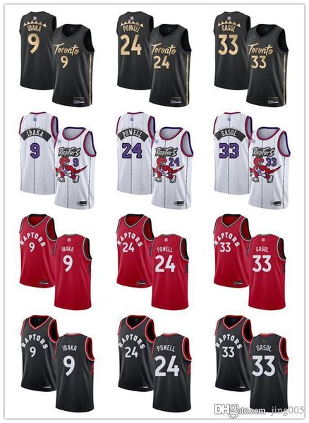 

mens womens youth toronto raptors 9 serge ibaka 33 marc gasol 24 norman powell custom basketball jerseys, Black;red