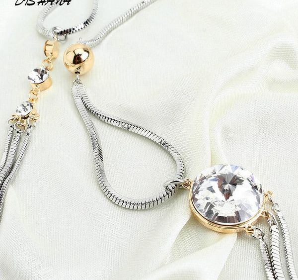 

big fashion necklace women vintage long pendant necklaces jewelry gold-color chain accessory002, Silver