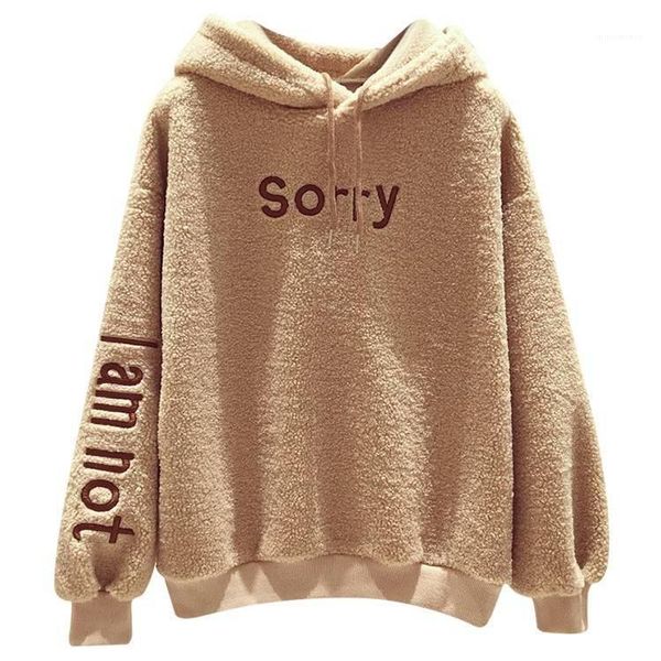 

womens hoodies spring autumn loose solid color women casual daily sell clothing sorry letter hooded, Black