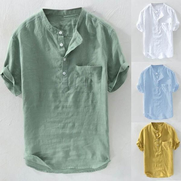 

2019 Fashion Men T Shirt Cotton Short Sleeve O Neck Button Casual Men Tee Shirt Loose Breathable T-shirt Camisetas Summer