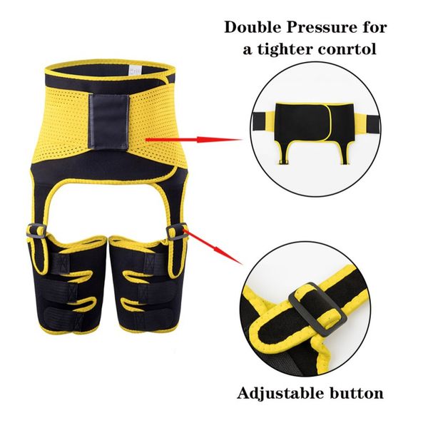 

three-in-one hip lift belt adjustable waist belt leg strap rubber exercise thigh trimmer, Black;gray