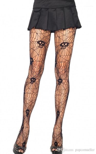

socks fashion sports halloween crotch cotton socks womens designer sock new black skeleton pantyhose mesh, Black;white