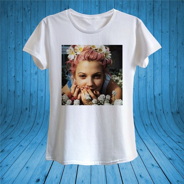 

drew barrymore actress daisy movie star t-shirt 100% cotton women custom printed tee shirt